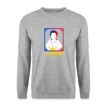 Philippines Filipina Flag Dalagang I Gift - Unisex Sweatshirt - salt & pepper - Front - Alina (178cm) & Michal (187cm)