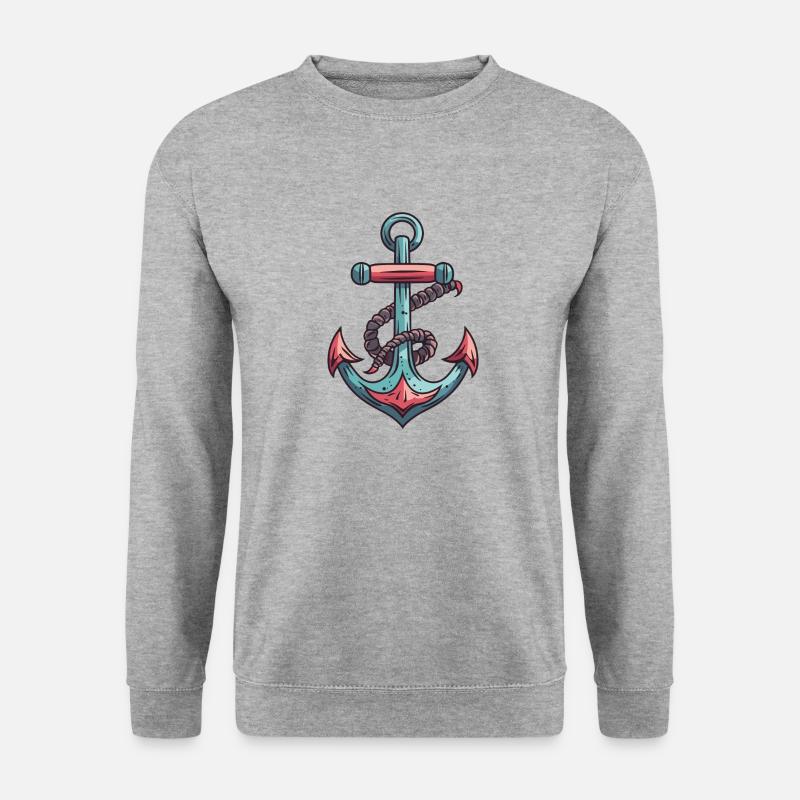Anker Hafen - Unisex Pullover - Weißgrau meliert