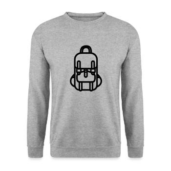 Rucksack - Unisex Pullover - Weißgrau meliert - Vorne - Alina (178cm) & Michal (187cm)