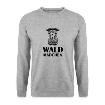 Wald Mädchen Rennsteig - Unisex Pullover - Weißgrau meliert - Vorne - Alina (178cm) & Michal (187cm)