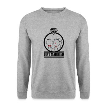 married couple just married 001 - Unisex Sweatshirt - salt & pepper - Front - Alina (178cm) & Michal (187cm)