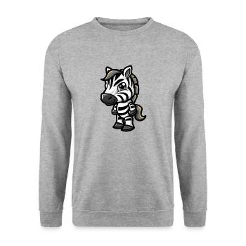 zebra - Unisex Pullover - Weißgrau meliert - Vorne - Alina (178cm) & Michal (187cm)