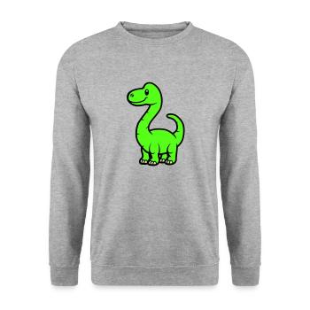 Bande dessinée Dinosaure Brontosaure - Sweat-shirt Unisexe - gris chiné - Devant - Alina (178cm) & Michal (187cm)