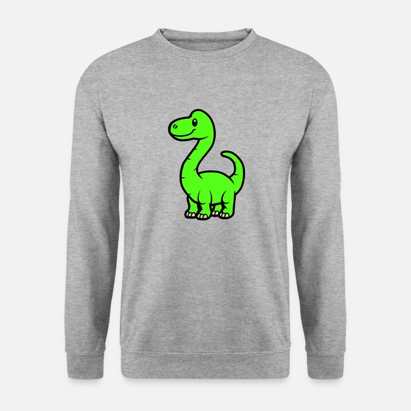 dinosaurier brontosaurus comic - Unisex Pullover - Weißgrau meliert