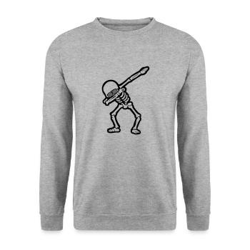 cool skull dabbing 01 - Unisex Pullover - Weißgrau meliert - Vorne - Alina (178cm) & Michal (187cm)