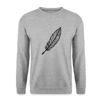 Quill Pen - Unisex Sweatshirt - salt & pepper - Front - Alina (178cm) & Michal (187cm)
