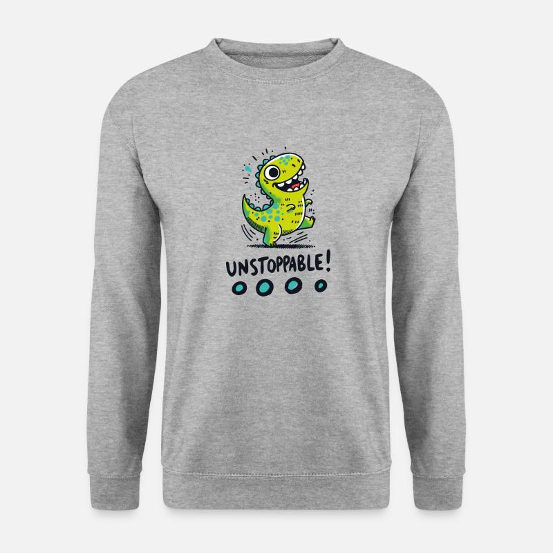 T-Rex Unstoppable – Fun Dinosaur Design - Unisex Sweatshirt - salt & pepper