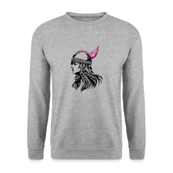 Valkyrie guerrière viking - Sweat-shirt Unisexe - gris chiné - Devant - Alina (178cm) & Michal (187cm)