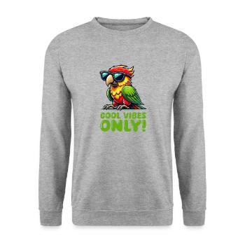 papagei sonnenbrille comic - Unisex Pullover - Weißgrau meliert - Vorne - Alina (178cm) & Michal (187cm)