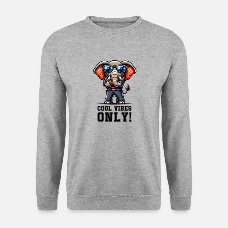 Elefant Comic cool - Unisex Pullover - Weißgrau meliert