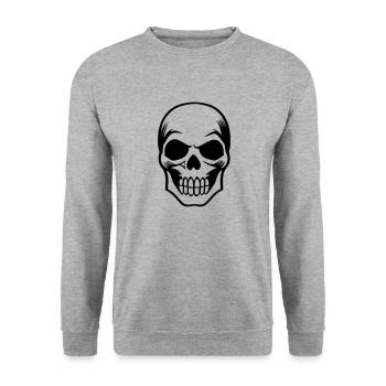 Tête de mort - Sweat-shirt Unisexe - gris chiné - Devant - Alina (178cm) & Michal (187cm)