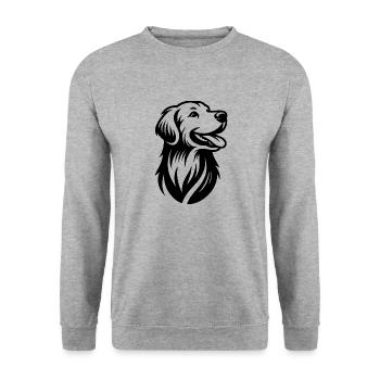 Portrait de chien Golden Retriever - Sweat-shirt Unisexe - gris chiné - Devant - Alina (178cm) & Michal (187cm)