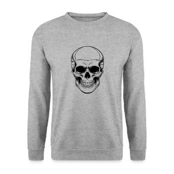 Skull - Unisex Sweatshirt - salt & pepper - Front - Alina (178cm) & Michal (187cm)