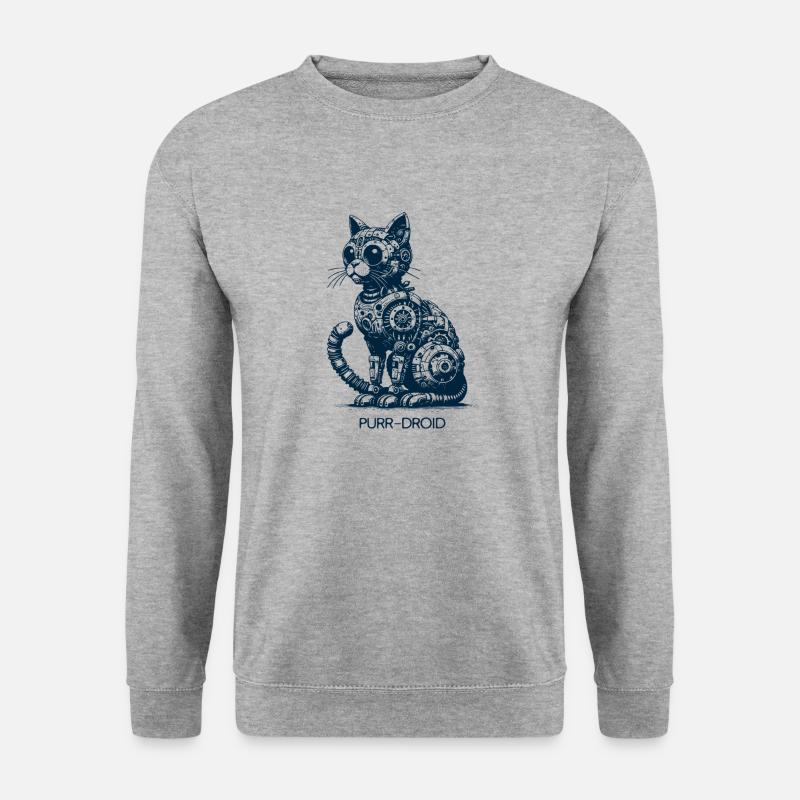 Purr Droid - Unisex Pullover - Weißgrau meliert