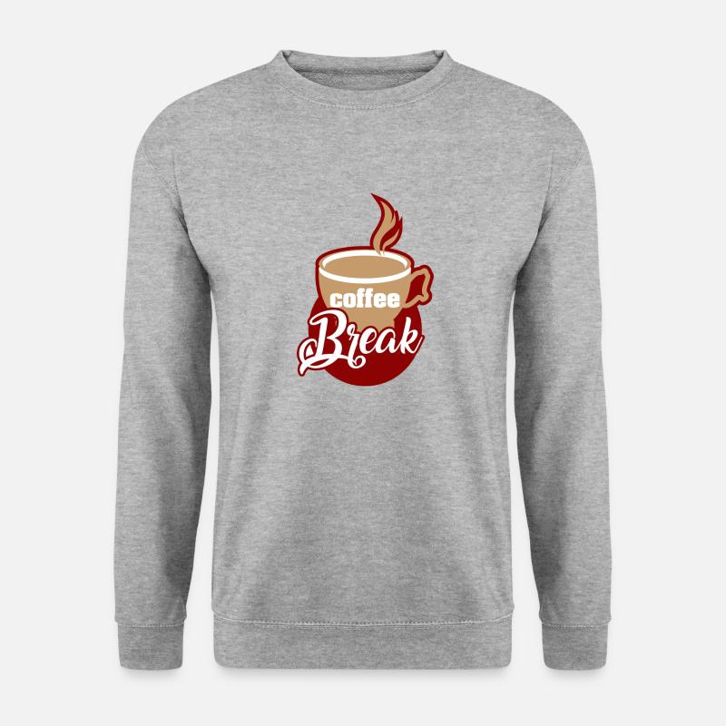 Coffee - Break - Unisex Pullover - Weißgrau meliert
