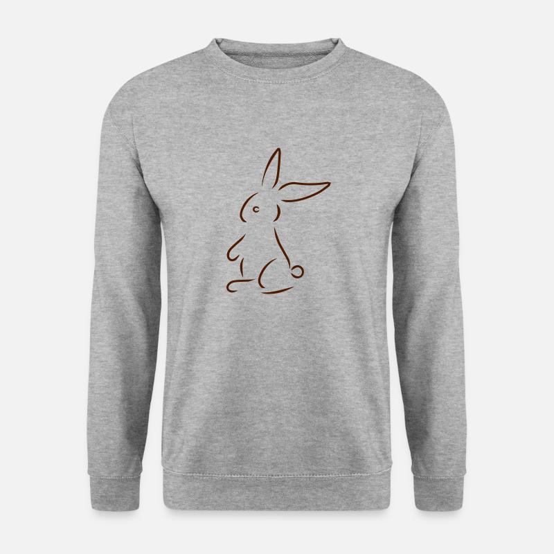 Hase - Unisex Pullover - Weißgrau meliert