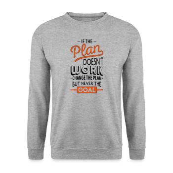 If the plan doesn't work color changeable - Unisex Sweatshirt - salt & pepper - Front - Alina (178cm) & Michal (187cm)