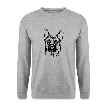 BERGER ALLEMAND Chien Wilsigns IGP - Sweat-shirt Unisexe - gris chiné - Devant - Alina (178cm) & Michal (187cm)