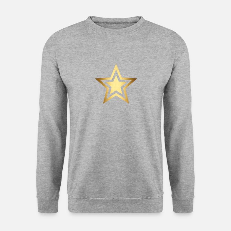 Stern gold - Unisex Pullover - Weißgrau meliert