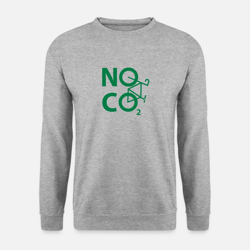 NO CO2 - Radfahrer und Fahrradfahrer Design - Unisex Pullover - Weißgrau meliert