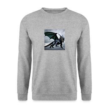 DragonGodzilla - Sweat-shirt Unisexe - gris chiné - Devant - Alina (178cm) & Michal (187cm)