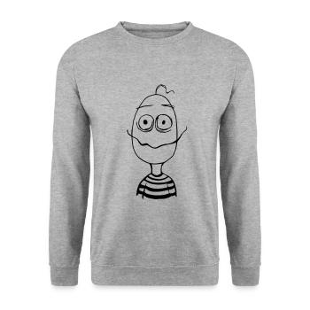 Ugly Guy - Unisex Pullover - Weißgrau meliert - Vorne - Alina (178cm) & Michal (187cm)