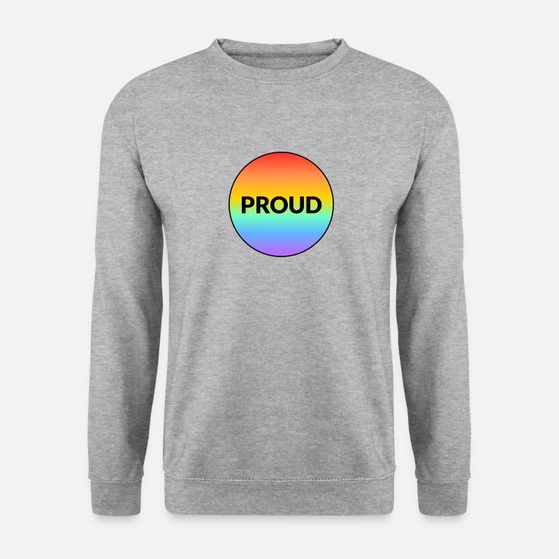 Stolzer LGBTQ-Pride-Regenbogen - Unisex Pullover - Weißgrau meliert