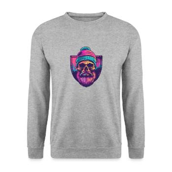 Crâne de bûcheron - Sweat-shirt Unisexe - gris chiné - Devant - Alina (178cm) & Michal (187cm)