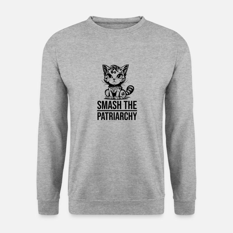 smash the patriarchy - Unisex Pullover - Weißgrau meliert