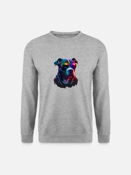American Staffordshire Terrier Dogs American - Unisex Pullover - Weißgrau meliert