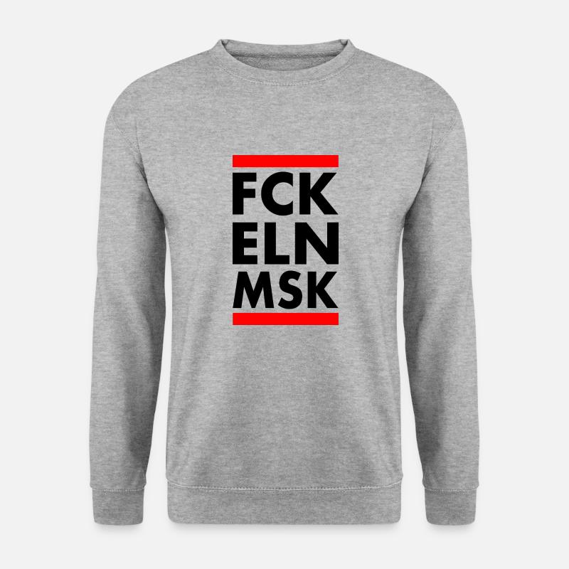 Fck eln msk - Unisex Pullover - Weißgrau meliert