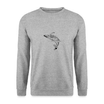 blue whale - Unisex Sweatshirt - salt & pepper - Front - Alina (178cm) & Michal (187cm)