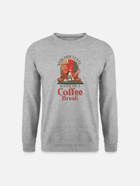 Anti-Halloween-Sarkastisch mit einer Kaffeepause - Unisex Pullover - Weißgrau meliert