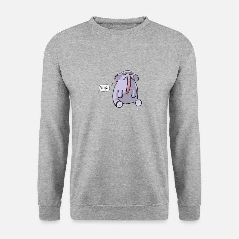 Elefant Schnupfen - Unisex Pullover - Weißgrau meliert