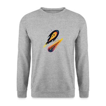 Sternschnuppen - Unisex Pullover - Weißgrau meliert - Vorne - Alina (178cm) & Michal (187cm)