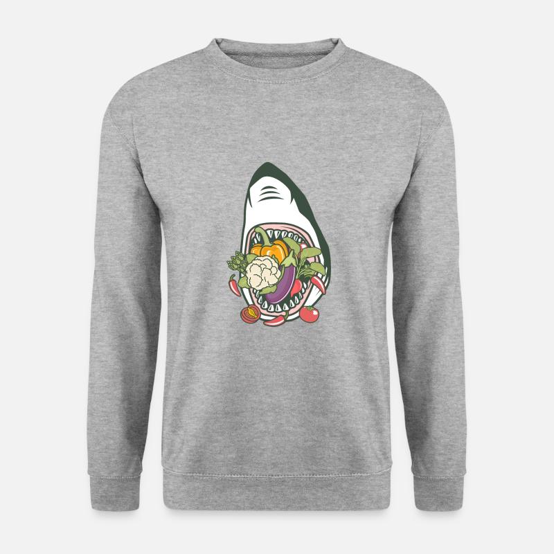 Hai Gemüse - Unisex Pullover - Weißgrau meliert