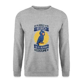 Papagei Sittich - Unisex Pullover - Weißgrau meliert - Vorne - Alina (178cm) & Michal (187cm)