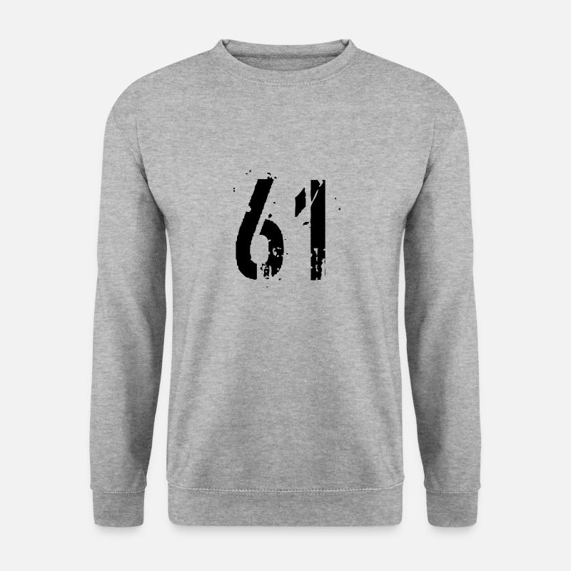 Nummer 61 - Unisex Pullover - Weißgrau meliert