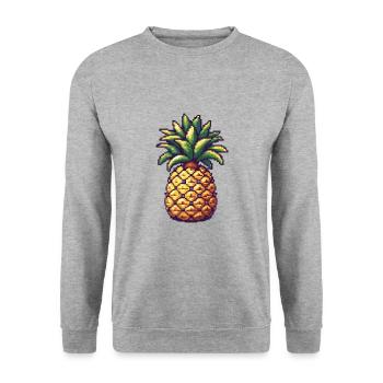 Icône pixel ananas - Sweat-shirt Unisexe - gris chiné - Devant - Alina (178cm) & Michal (187cm)