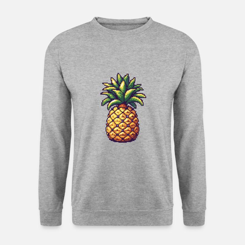 Ananas Pixel Symbol - Unisex Pullover - Weißgrau meliert