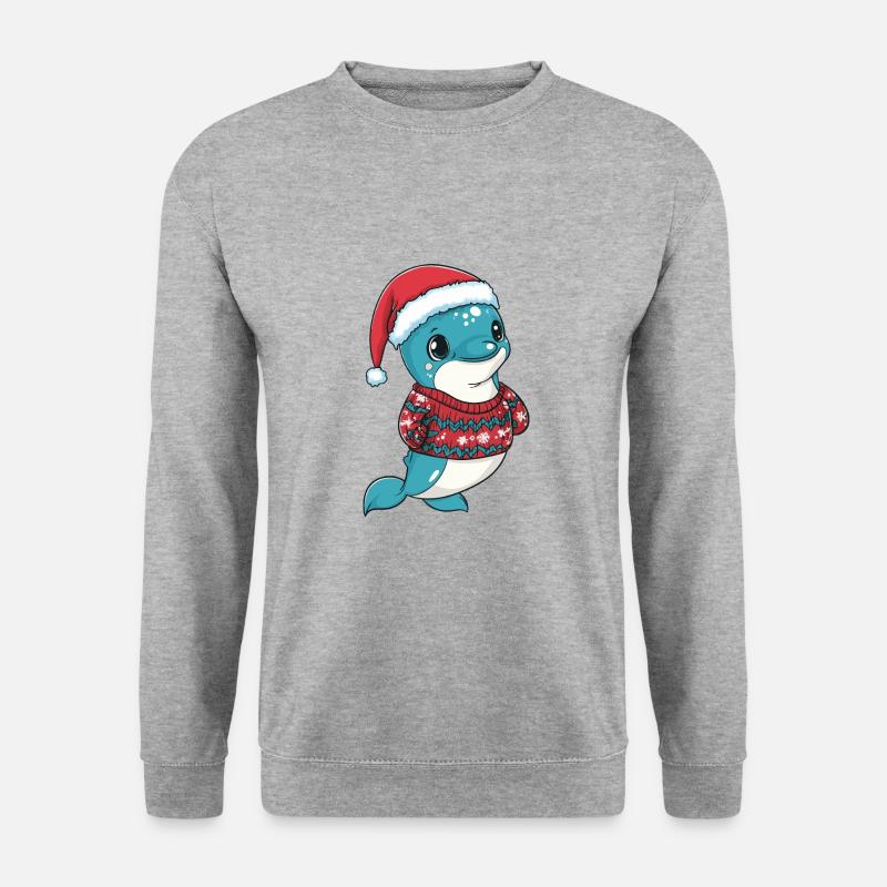 Dolphin Christmas Comic - Unisex Sweatshirt - salt & pepper