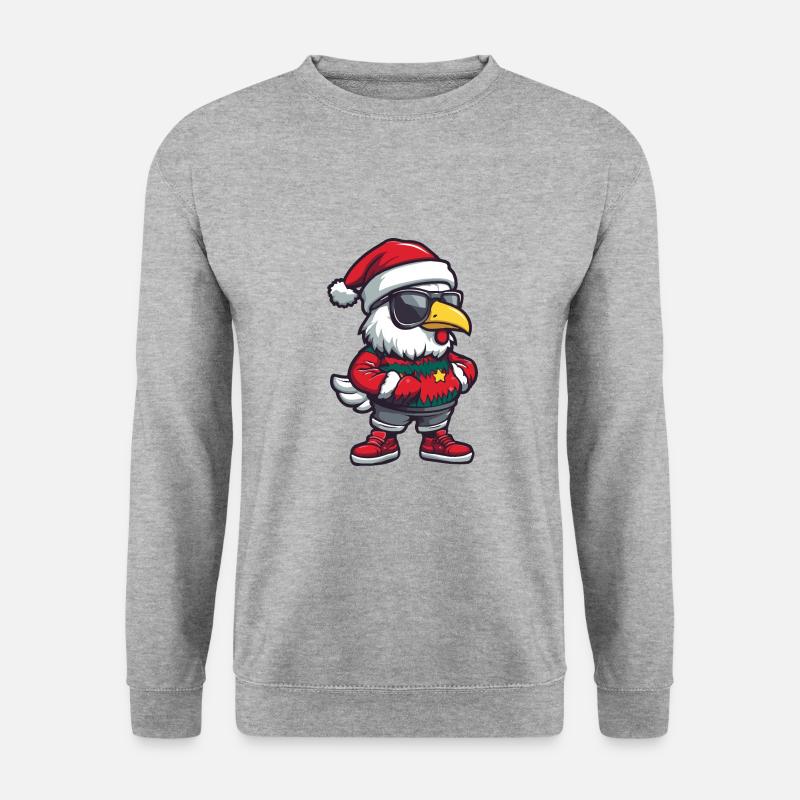 Rooster Christmas Comic Cool - Unisex Sweatshirt - salt & pepper