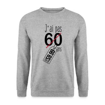 Anniversaire 60 ans - Sweat-shirt Unisexe - gris chiné - Devant - Alina (178cm) & Michal (187cm)