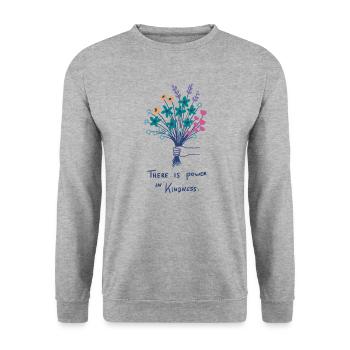 Blumenstrauß - Unisex Pullover - Weißgrau meliert - Vorne - Alina (178cm) & Michal (187cm)