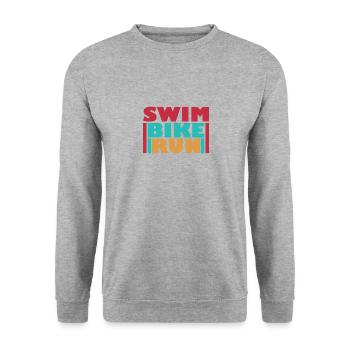 Triathlon, Swimming, Cycling, Running, Sports - Unisex Sweatshirt - salt & pepper - Front - Alina (178cm) & Michal (187cm)