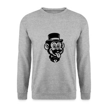Bande dessinée Monkey Groom - Sweat-shirt Unisexe - gris chiné - Devant - Alina (178cm) & Michal (187cm)