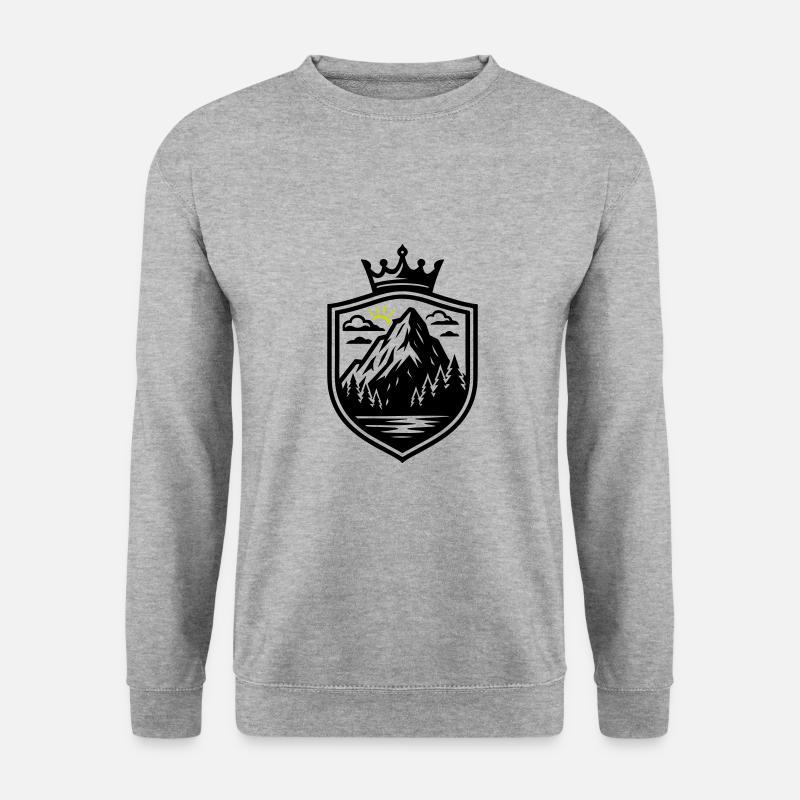 Berg Landschaft Natur - Unisex Pullover - Weißgrau meliert