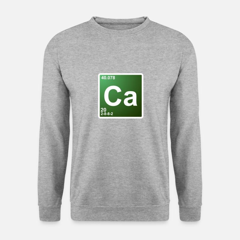 Ca - Calcium - Chemie Element 20 - Unisex Pullover - Weißgrau meliert