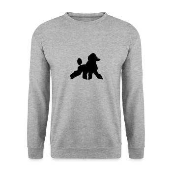Pudel - Unisex Pullover - Weißgrau meliert - Vorne - Alina (178cm) & Michal (187cm)
