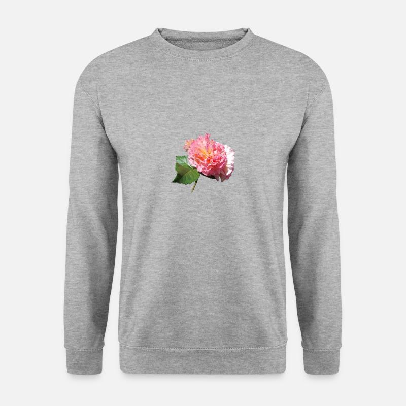 Pinke ROSE - Unisex Pullover - Weißgrau meliert